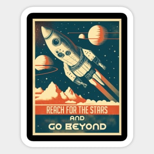 reach for the stars and go beyond Sticker